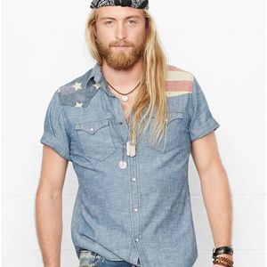 Denim & Supply American Flag Yoke Western Shirt